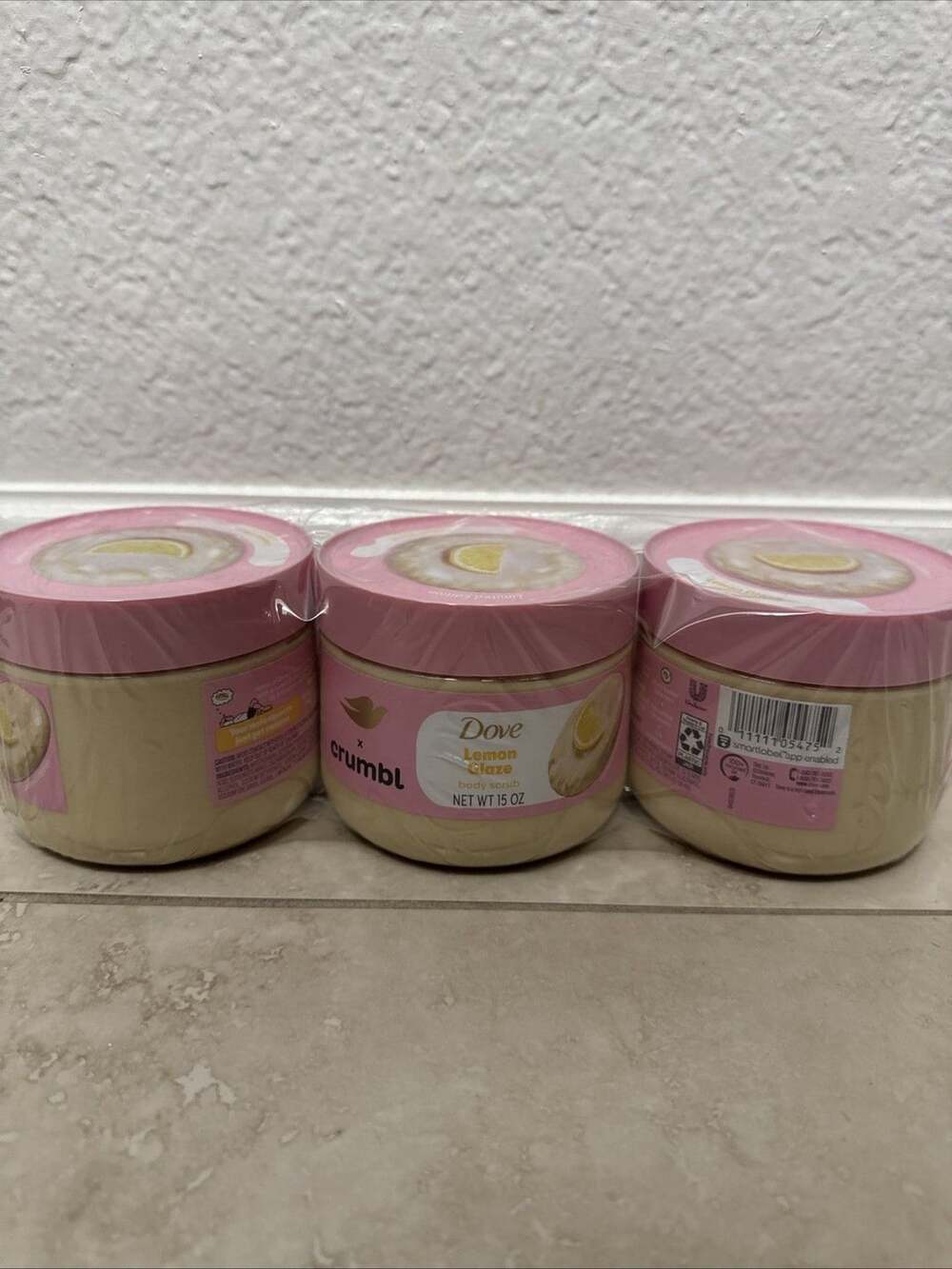 Dove x Crumbl Lemon Glaze Body Scrub 15 Ounces x 3 LIMITED EDITION!